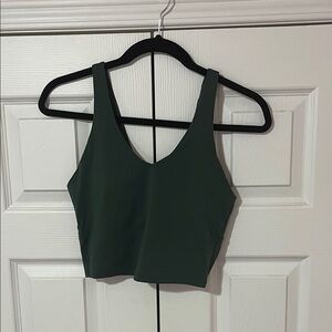 Dark Green Cropped Women's Workout Top